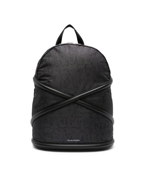 crossover-straps logo-print backpack
