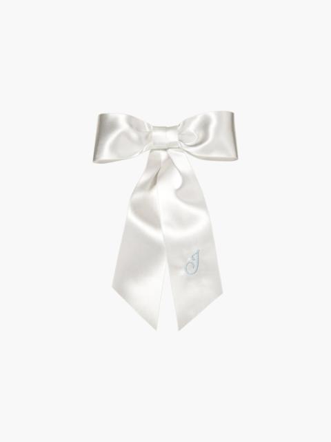 Initial April Satin Bow Barrette