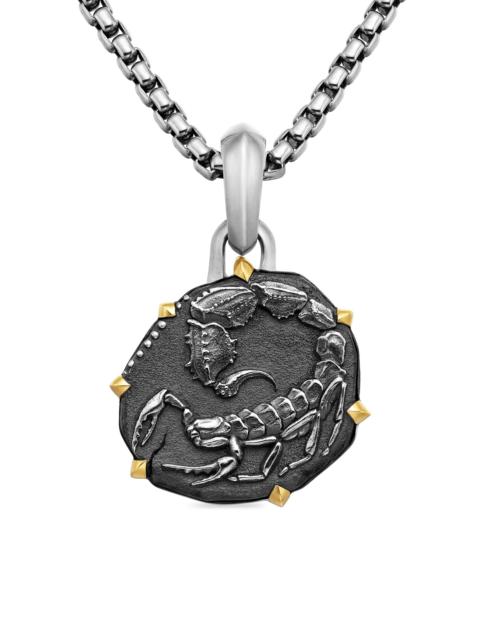 DAVID YURMAN Men's Pisces Amulet in Sterling Silver with 18K Yellow Gold, 33mm - Scorpio