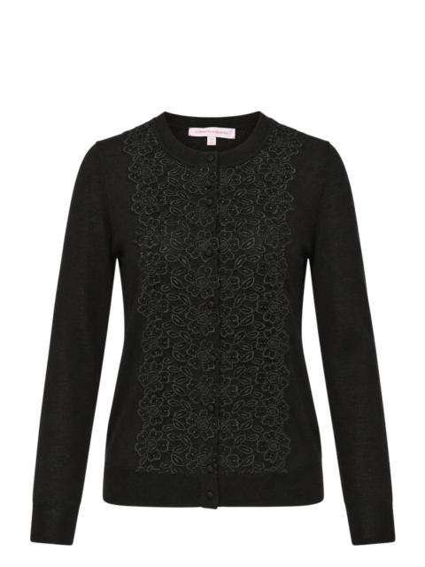 CAROLINA HERRERA Floral Lace Front Cardigan