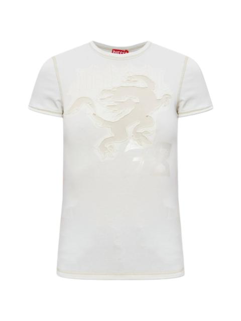 Diesel T-Uncuties-Longer-Aa1 appliqué-detailed T-shirt