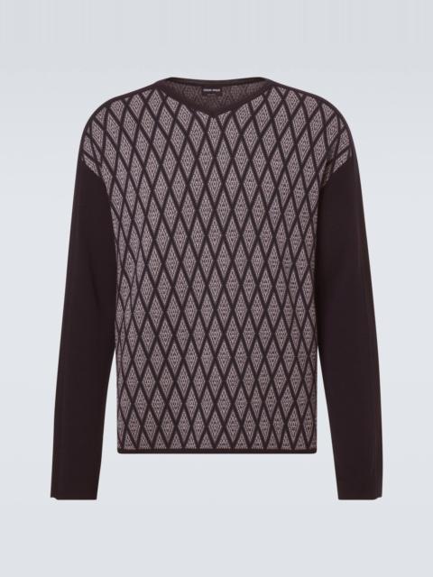 GIORGIO ARMANI Wool and cashmere jacquard sweater