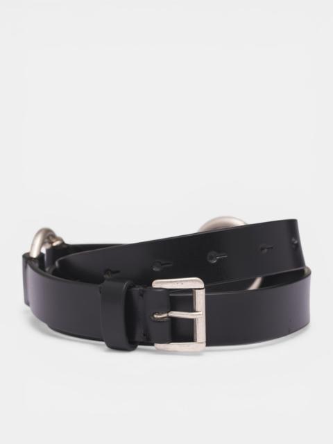 Ann Demeulemeester Charis Black Leather Charm Belt