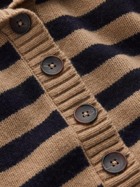 BODEN Marta Merino Wool Sailor Top-Camel, Navy Stripe