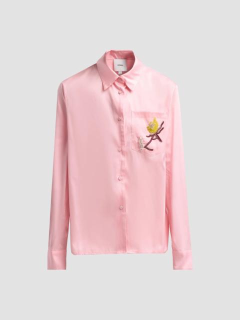 AKNVAS Women's Corey Floral-Embroidered Shirt - Pink