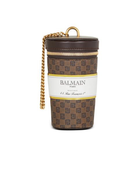 Balmain Coffee Cup minaudière in mini monogram canvas