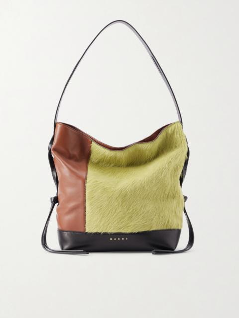 Marni Pod 2.0 Leather And Calf Hair Shoulder Bag