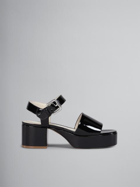 Marni BLACK PATENT LEATHER SANDAL