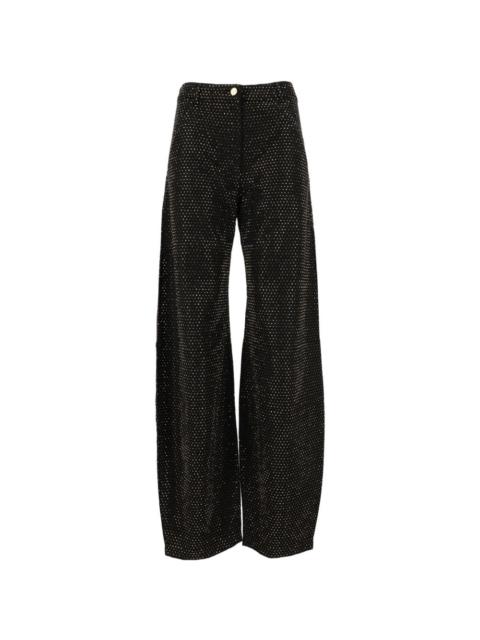 ELISABETTA FRANCHI balloon denim jeans with rhinestones