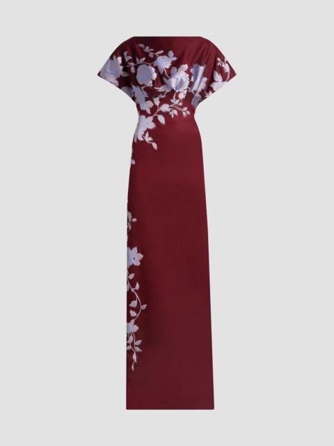 LELA ROSE Women's Rose Fil Coupé Column Gown - Oxblood Lavender