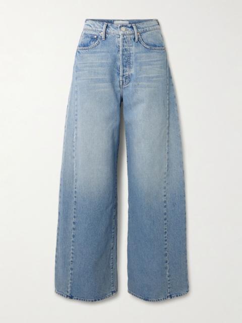 MOTHER The Pipe Dream Button Sneak high-rise wide-leg jeans Light denim