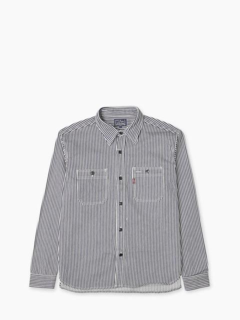 Studio D'Artisan STUDIO D'ARTISAN D5335H HEAVY JAPANESE HICKORY STRIPE WORK SHIRT INDIGO