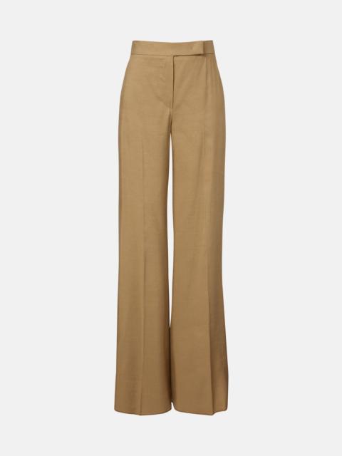 Max Mara Linen and silk twill wide-leg pants