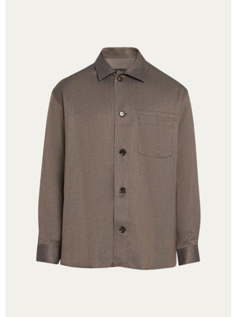 Brioni Men's Mouline Gabardine Overshirt