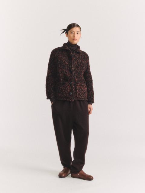 CASEY/CASEY CAMILLE CARDIGAN - SOFTY MARLED - BLACK/BROWN