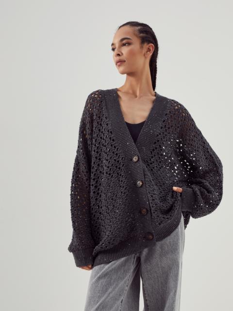 Dazzling Net cardigan in cotton, linen and silk