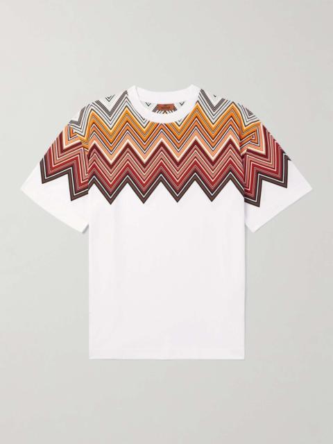 Oversized Logo-Appliquéd Printed Cotton-Jersey T-Shirt