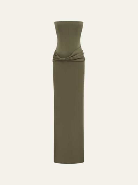 ALEX PERRY Strapless Twisted Longline Column Gown