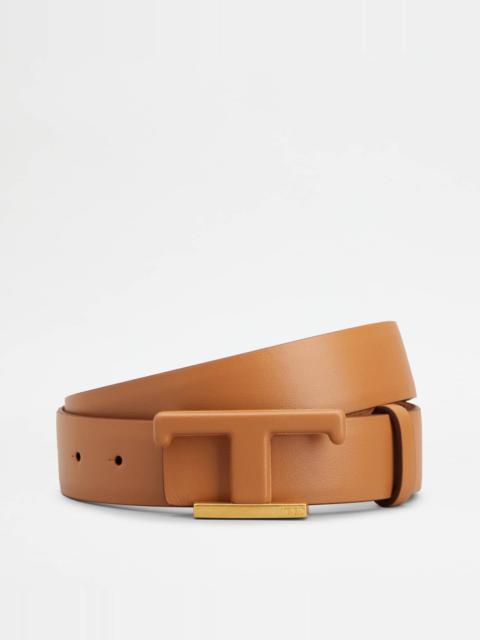 Tod's REVERSIBLE BELT IN LEATHER - BROWN