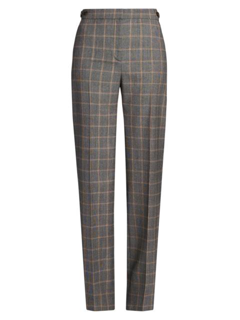 Stella McCartney Women's Tailored Check Wool Slim Pants - Grey Melange