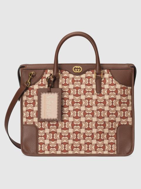 GUCCI Interlocking G Horsebit jacquard briefcase