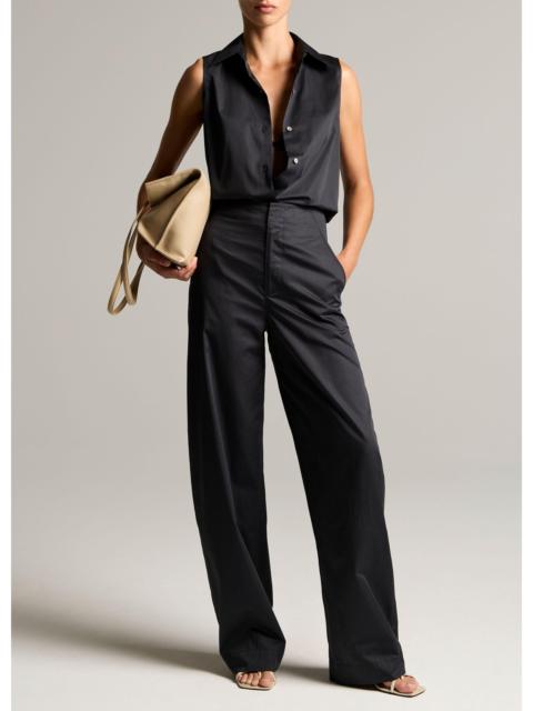 Vince Cotton High-Rise Elastic-Waist Trouser