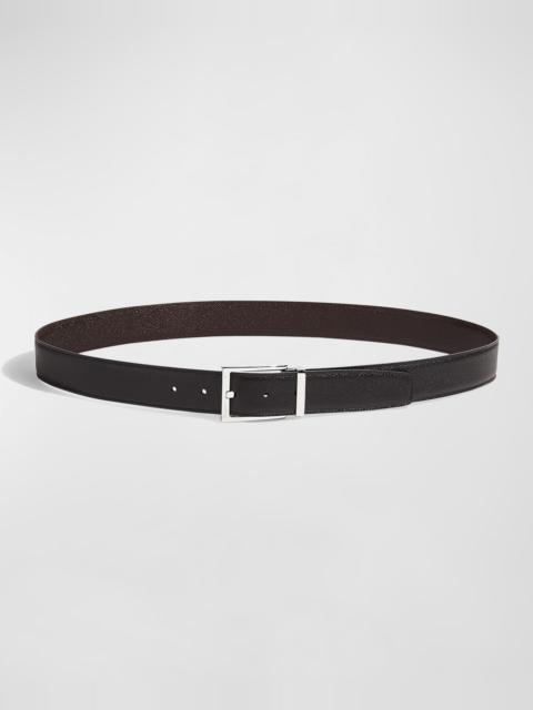 FERRAGAMO Men's Double Adjustable Leather Belt