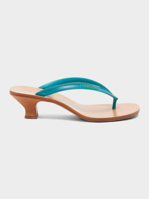 VERSACE 40mm Logo Jelly Thong Sandals