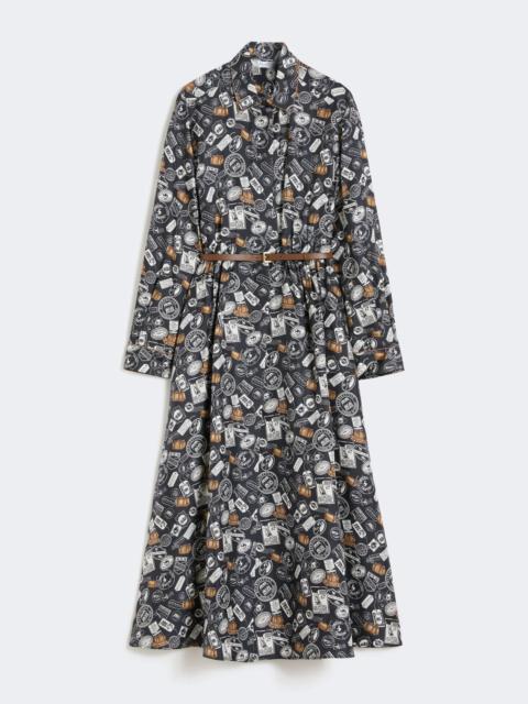 Max Mara FAGLIA Printed silk shirt dress - ULTRAMARINE