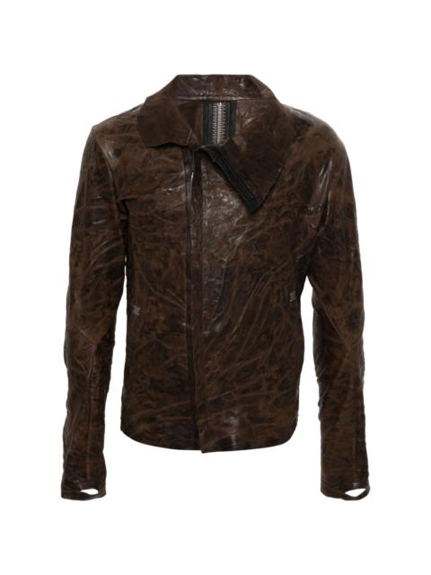crinkled leather jacket