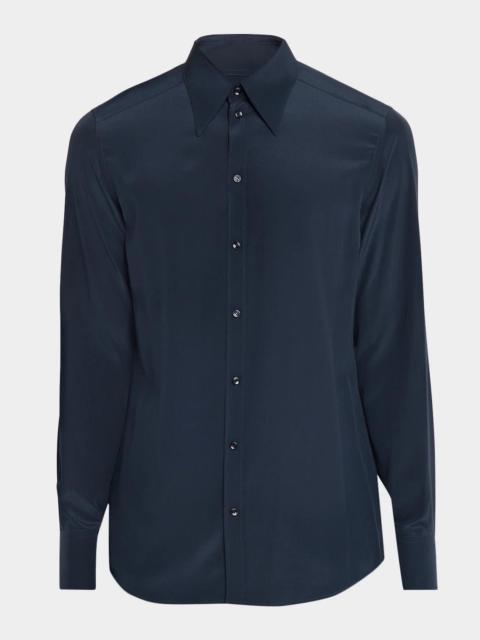 Dolce & Gabbana Point Collar Silk Shirt