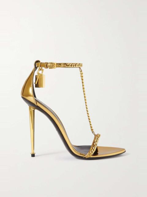 Padlock Chain embellished leather sandals