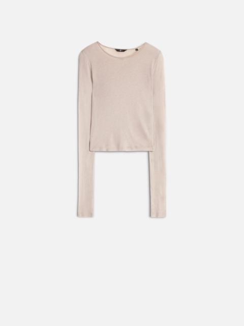7 For All Mankind Long Sleeve Crew in Plum