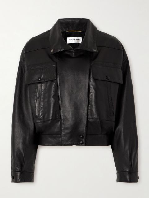 SAINT LAURENT Leather jacket Black