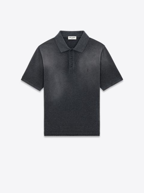 SAINT LAURENT cassandre polo shirt in cotton piqué