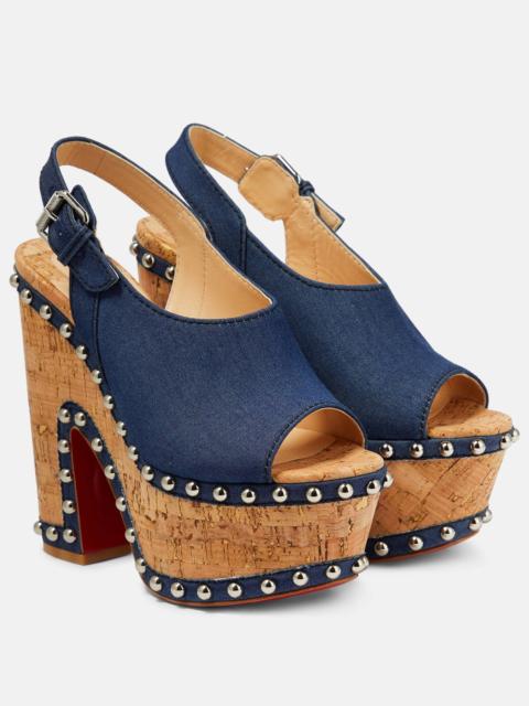 Christian Louboutin Super Joan denim platform sandals