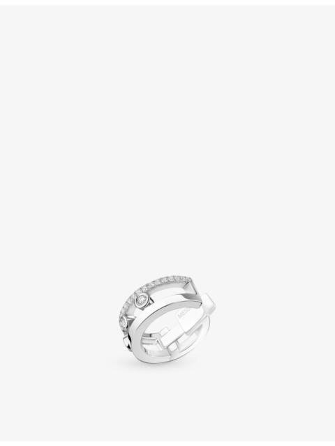 MESSIKA Move Romane 18ct White-Gold And 0.17ct Diamond Middle Single Ear Clip