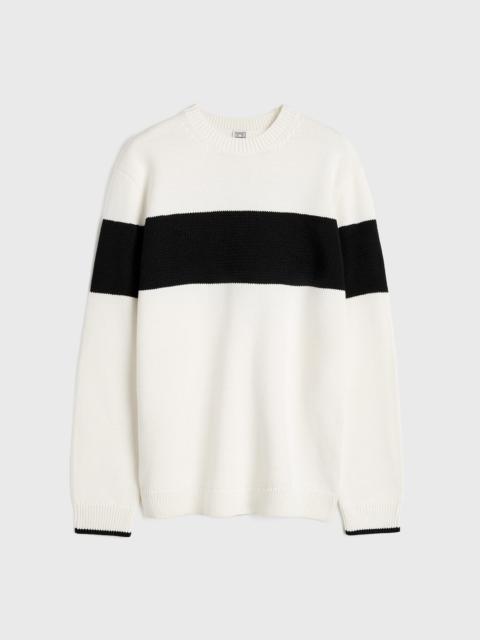 Contrast-stripe knit white/black