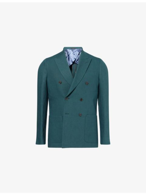 Paul Smith Double-Breasted Regular-Fit Linen-Blend Blazer