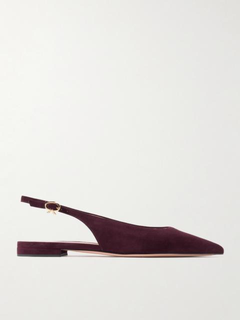 Gianvito Rossi Robbie Suede Slingback Flats