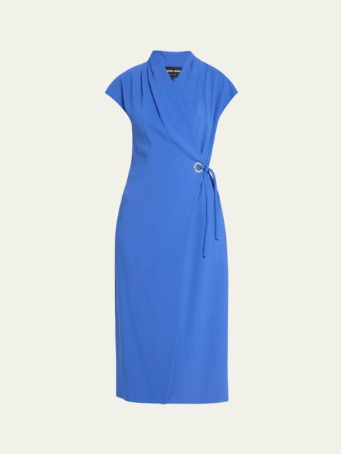 GIORGIO ARMANI Wrap Midi Dress with Tie Detail