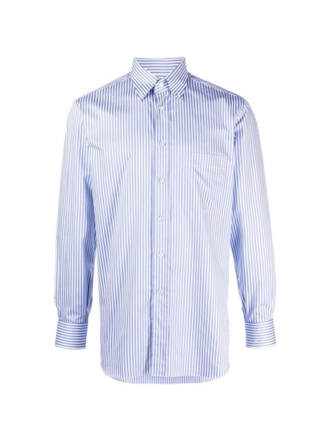 Brioni long-sleeve striped shirt