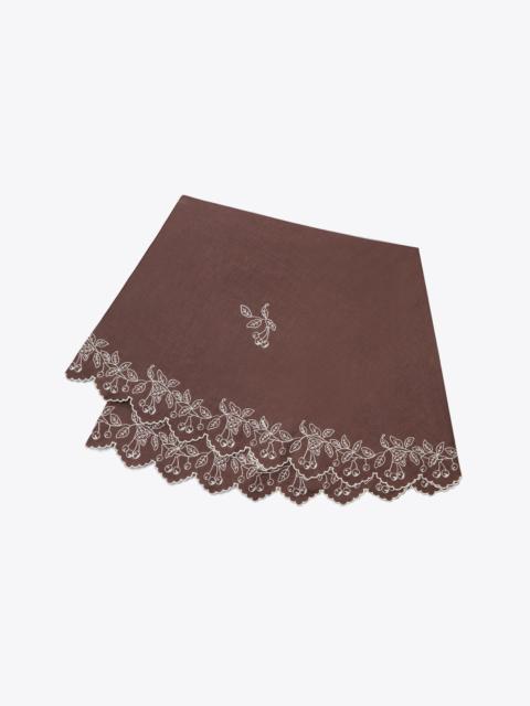 TORY BURCH Embroidered Linen Round Tablecloth, 84"