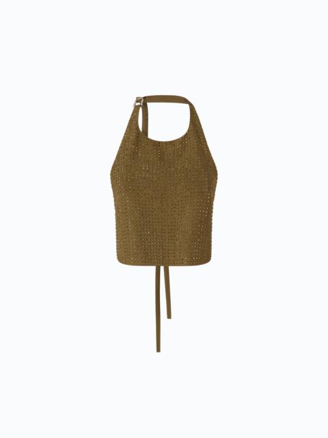 PINKO FULLY RHINESTONED OPEN-BACK TOP