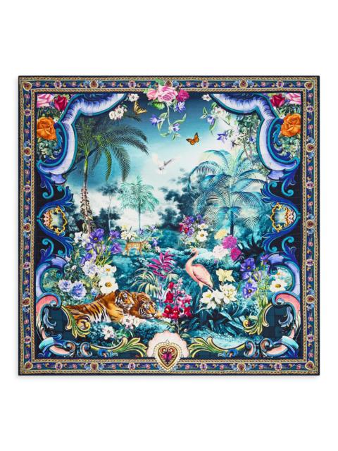 CAMILLA Women's Basked In Baroque Large Jungle Silk Square Scarf - Blue Multi