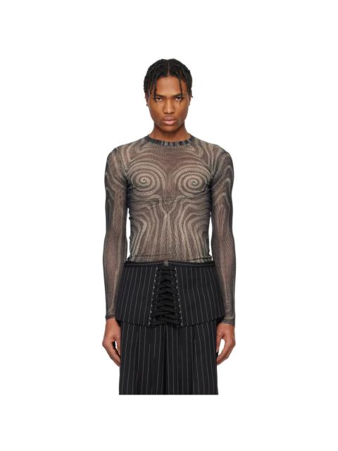 Jean Paul Gaultier Black 'The Spirale' T-shirt