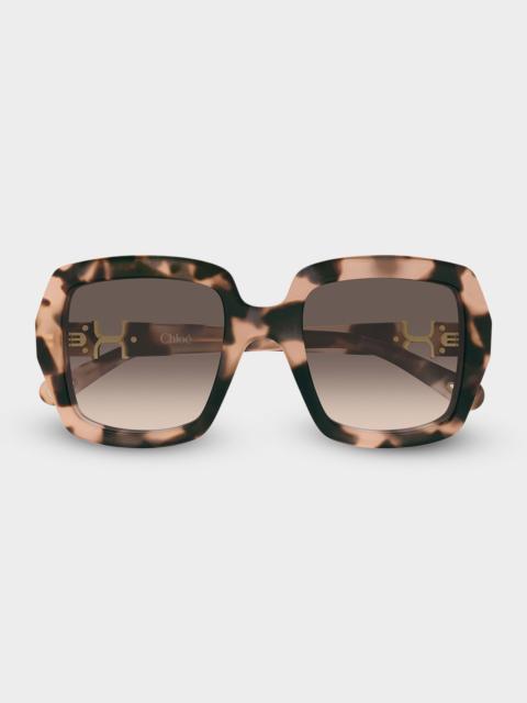Chloé 52mm Acetate Square Sunglasses