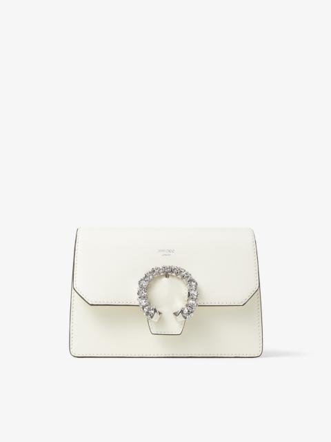 JIMMY CHOO Madeline Crossbody
Latte Polished Grainy Leather Crossbody Bag with Crystal Buckle