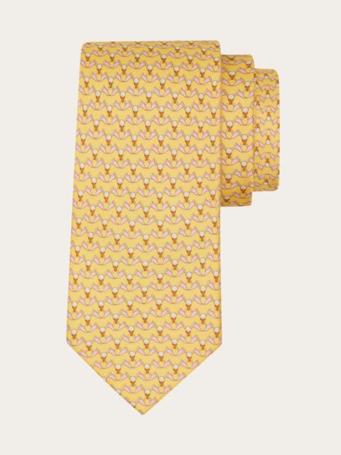 FERRAGAMO Club print silk tie