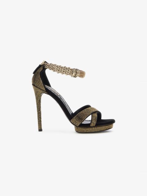 Roberto Cavalli Panther-head high-heel sandals